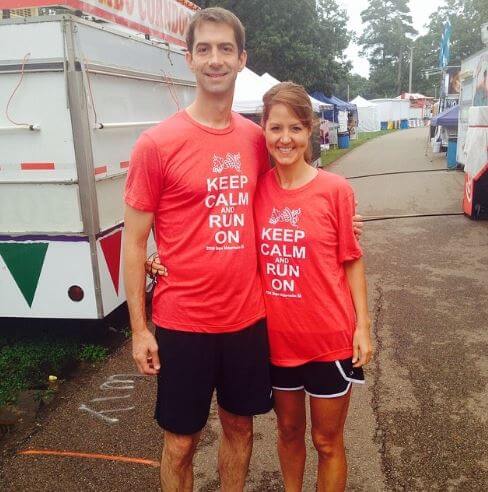 Anna Peckham with her husband, Tom Cotton at Hope Watermelon Festival.